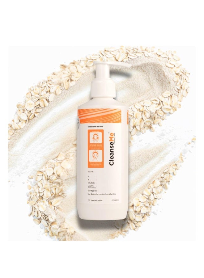 NOURRIR CleanseMe Gentle Skin Cleanser Face wash | 200 ML |All Skin Types | Enriched with Allantoin & Colloidal Oatmeal | Use with or Without Water | Soap Free - Image 1